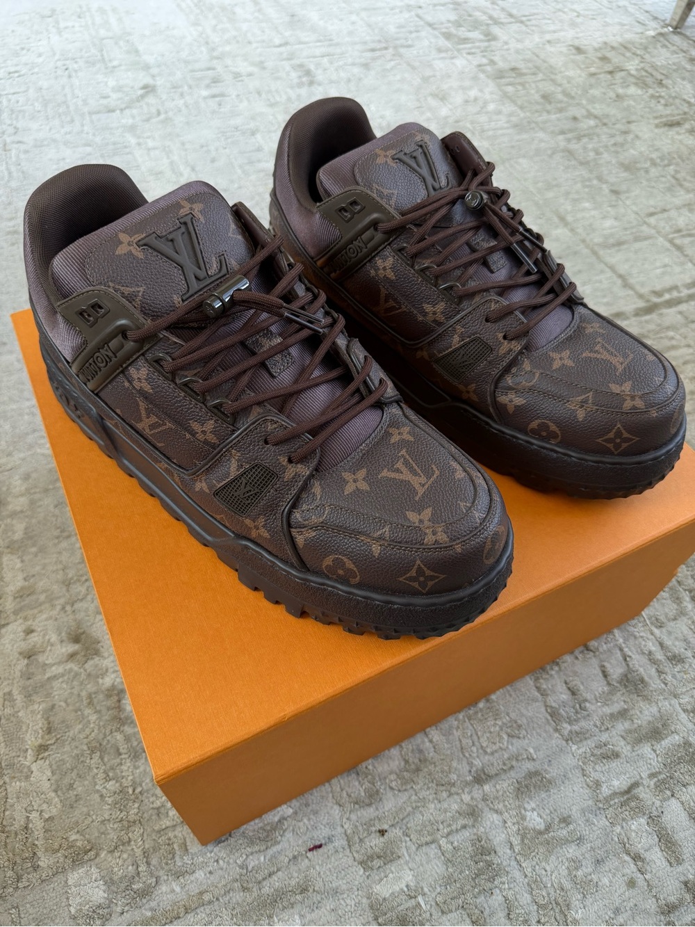 Louis Vuitton Dark Brown Monogram Low-Top Sneakers for Men